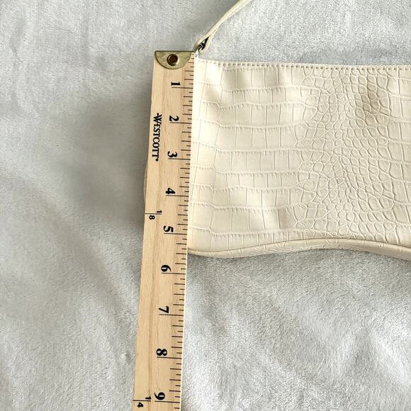 JW PEI Eva Shoulder Bag Ivory White Croc Print Small Purse Handbag Vegan - Picture 12 of 14